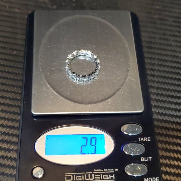 Size 6 925 Sterling Silver 4.5 Carats Of Moissanite Diamonds Ring - Picture 9 of 9